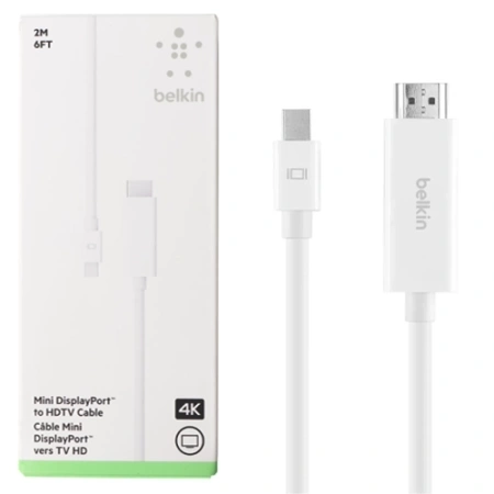 Belkin 2m Mini DisplayPort to HDTV Adapter - White