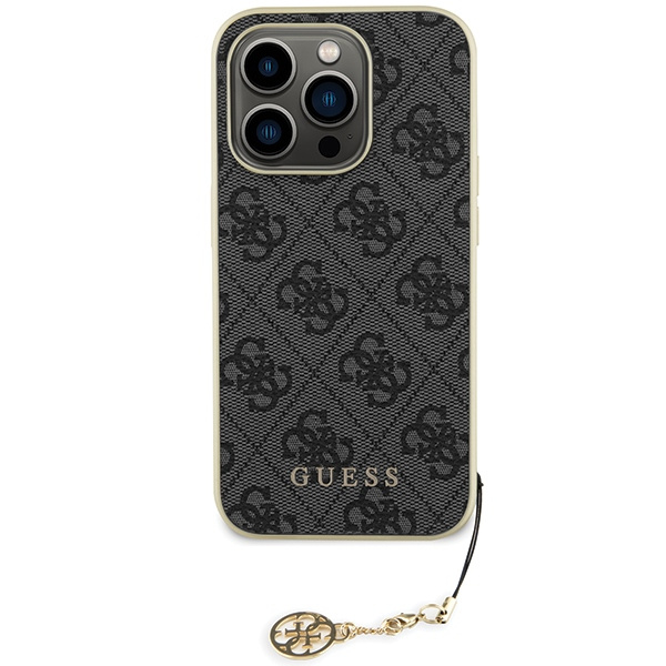 Guess GUHCP15LGF4GGR iPhone 15 Pro 6.1" szary/grey hardcase 4G Charms Collection