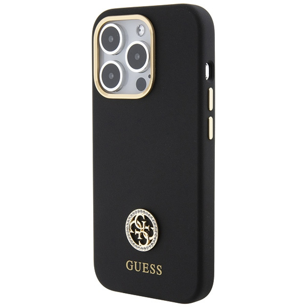 Guess GUHCP15XM4DGPK iPhone 15 Pro Max6.7" czarny/black hardcase Silicone Logo Strass 4G