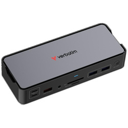 Adapter Verbatim stacja dokująca Pro     15w1 2xHDMI/1xRJ45/4xUSB-A/4xUSB-C/1xSD/1xmicroSD/1xAudio/1xDisplayPort szary 32171
