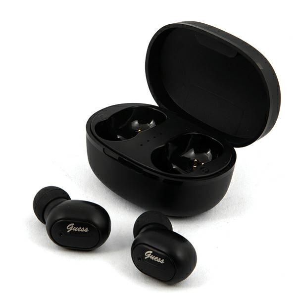 Guess słuchawki Bluetooth GUTWST30BKTWS + stacja dokująca czarny/black