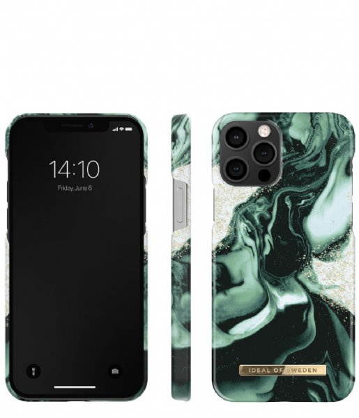 IDEAL OF SWEDEN IDFCAW 21-I2061-320 IPHONE 12/12 PRO CASE GOLDEN OLIVE MARBLE