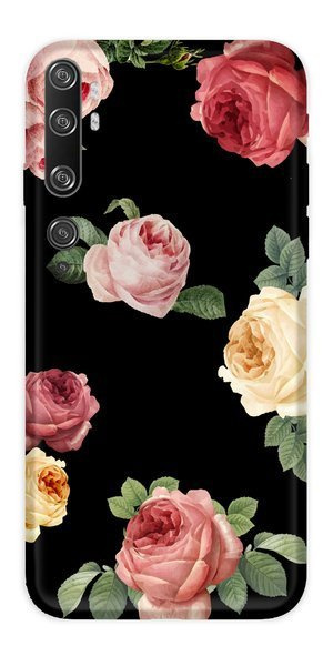 CaseGadget ETUI NADRUK RÓŻE NA CZARNYM XIAOMI MI NOTE 10 / 10 PRO