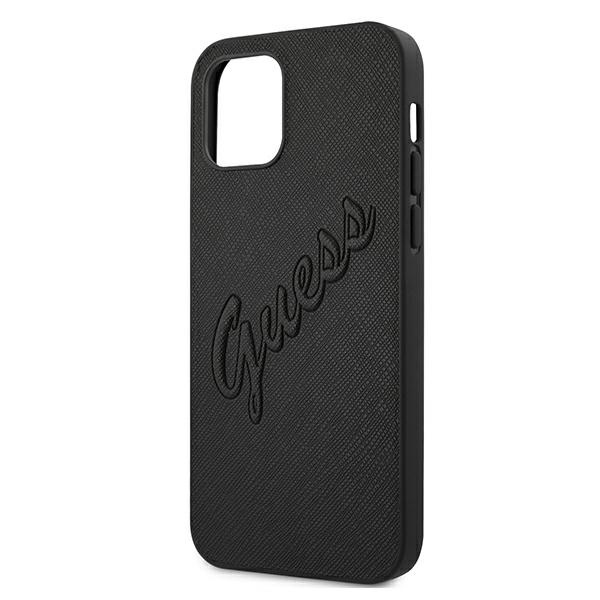 Guess GUHCP12LRSAVSBK iPhone 12 ProMax 6,7" czarny/black hardcase Saffiano Vintage Script