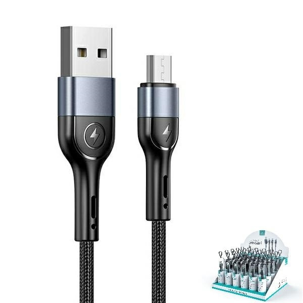 USAMS Kabel pleciony U55 2A micro USB 1szt. for set U55 czarny/black 1m SJ450ZJ01 (US-SJ450) SJ450USBSG01