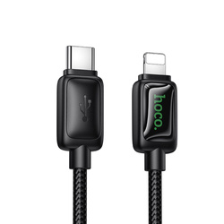 Kabel USB C do Lightning Hoco PD 30W 1,2 m z LCD U146 czarny