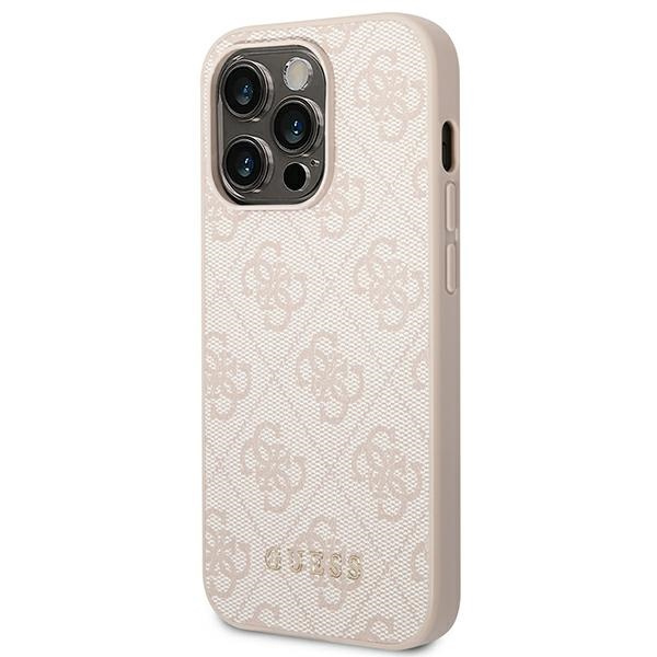 Guess GUHCP14LG4GFPI iPhone 14 Pro6,1" różowy/pink hard case 4G Metal Gold Logo