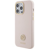 Guess GUHCP15XM4DGPP iPhone 15 Pro Max 6.7" jasnoróżowy/pink hardcase Silicone Logo Strass 4G