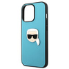 KARL LAGERFELD KLHCP13XPKMB IPHONE 13 PRO MAX 6,7" NIEBIESKI/BLUE HARDCASE LEATHER IKONIK KARL`S HEAD METAL