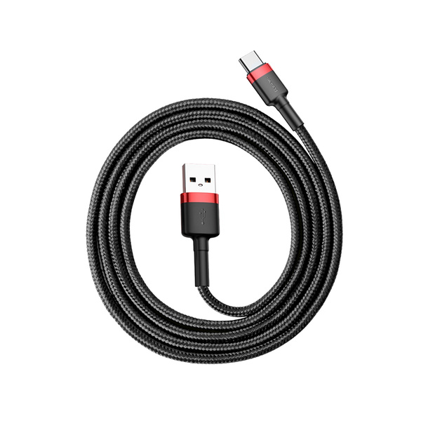 Kabel Baseus Cafule USB-A / USB-C QC 3.0 3A 1 m - czarno-czerwony