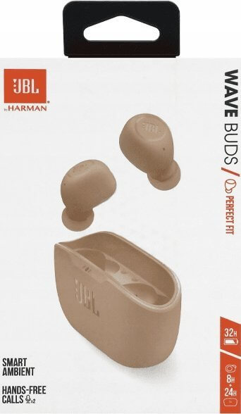 Słuchawki bezprzewodowe JBL Wave Buds Beżowe