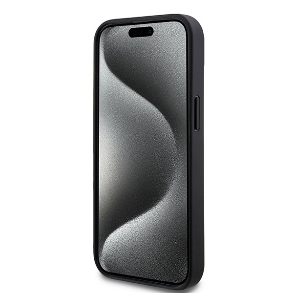 DKNY DKHCP14SPCPTSSK iPhone 14 / 15 / 136.1" czarny/black hardcase Leather Checkered Mono Pattern & Printed Stripes