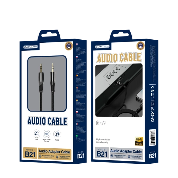 JELLICO kabel B21 JACK 3.5MM - JACK 3.5MM 1.2M Czarny
