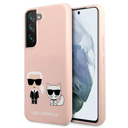 KARL LAGERFELD KLHCS22MSSKCI S22+ S906 HARDCASE JASNO RÓŻOWY/LIGHT PINK SILICONE IKONIK KARL & CHOUPETTE