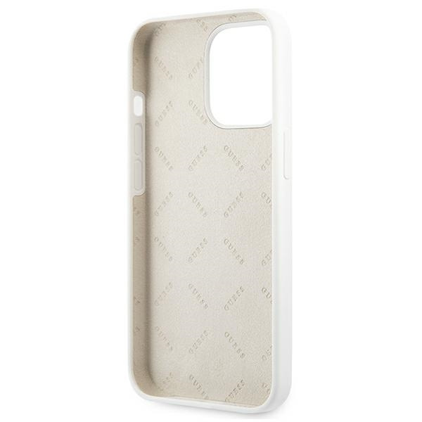 Guess GUHCP13LLS4GGWH iPhone 13 Pro / 136,1" biały/white hard case Silicone 4G Logo