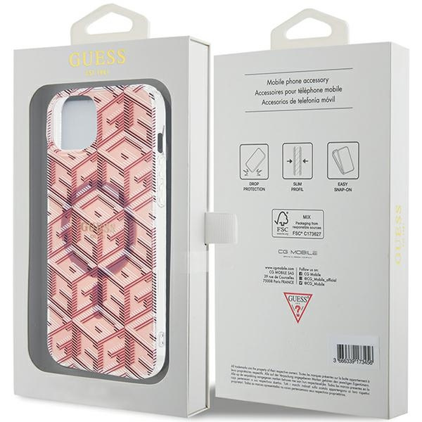 GUESS GUHMP15SHGCUSTGP IPHONE 15/14/13 6.1 "PINK / PINK HARDCASE IML GCUBE MAGSAFE