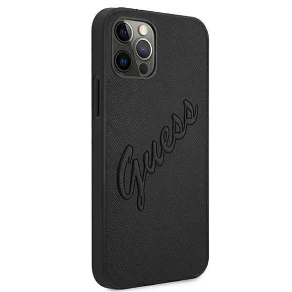 Guess GUHCP12LRSAVSBK iPhone 12 ProMax 6,7" czarny/black hardcase Saffiano Vintage Script