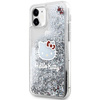 Etui Hello Kitty Liquid Glitter Charms Kitty Head na iPhone 11 / Xr - srebrne