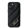 KARL LAGERFELD KLHCP13MPQDSMGK IPHONE 13 6.1" BLACK/BLACK HARDCASE DIAGONAL QUILTED SCRIPT
