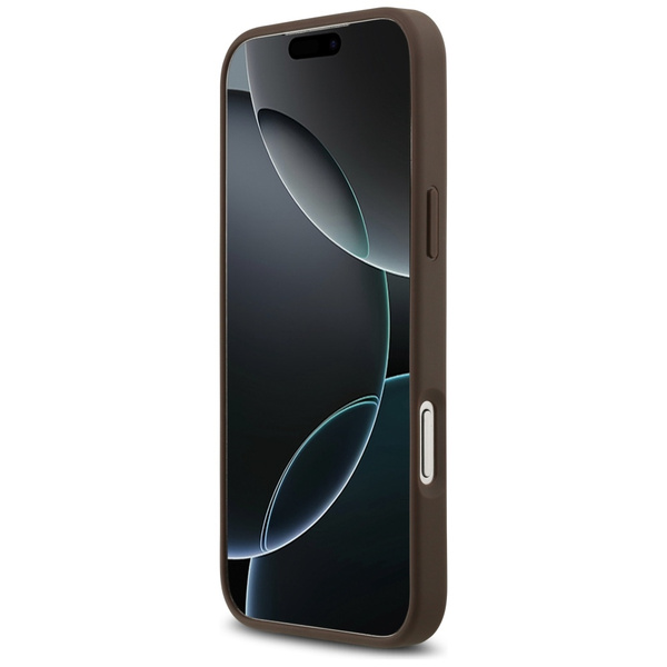 Etui Guess 4G Double Card Triangle do    iPhone 17 Pro Max brązowy