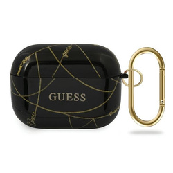 GUESS GUACAPTPUCHBK AIRPODS PRO COVER CZARNY/BLACK GOLD CHAIN COLLECTION