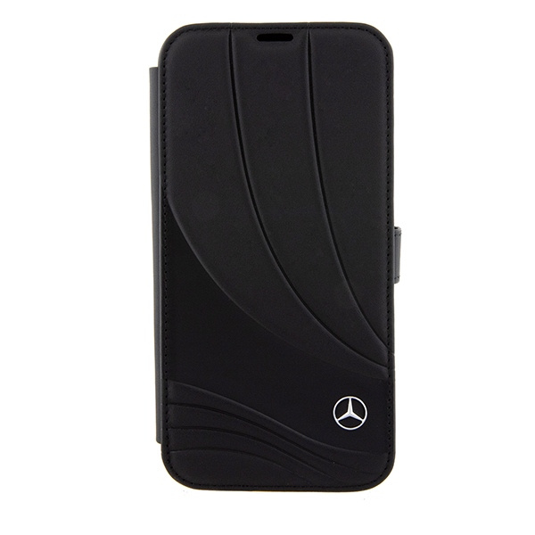 Mercedes MEBKP15L8ROLK iPhone 15 Pro  6.1" czarny/black bookcase Leather Wave Patern