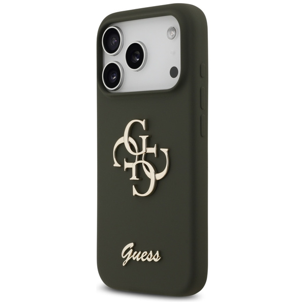 Etui Guess Silicone Big 4G Script do     iPhone 17 Pro Max khaki