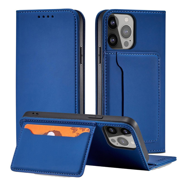 Magnet Card Case etui Samsung Galaxy A34 5G pokrowiec z klapką portfel podstawka niebieskie