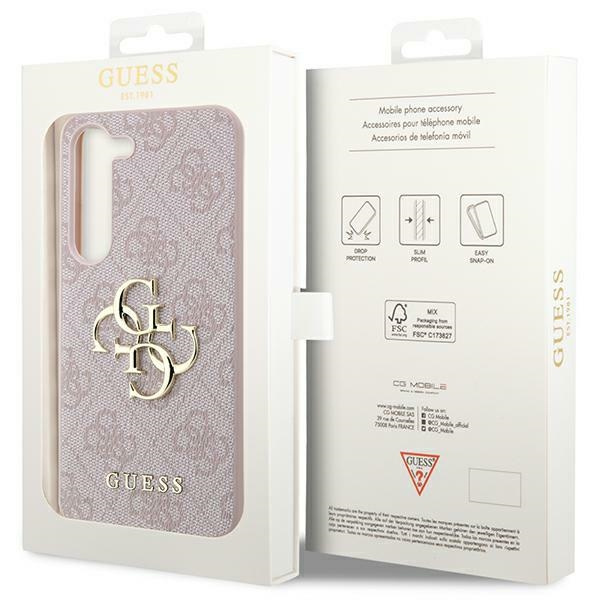 Guess GUHCS24S4GMGPI S24 S921różowy/pink hardcase 4G Big Metal Logo