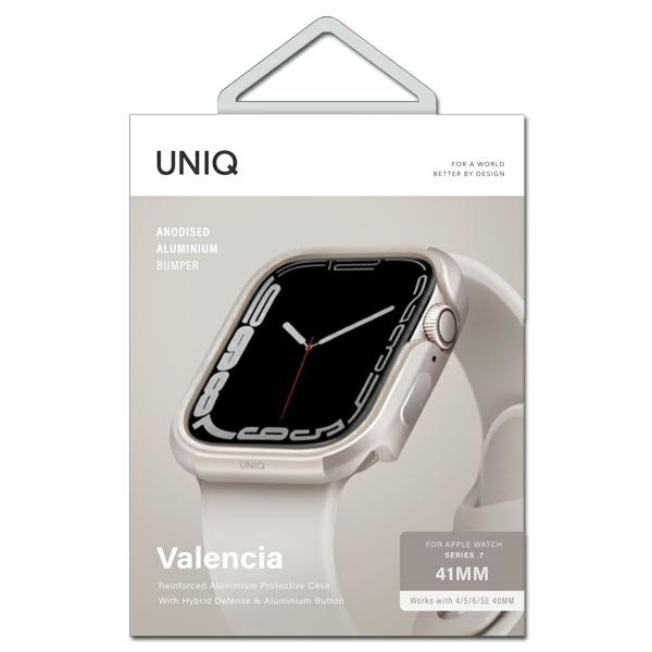 UNIQ etui Valencia Apple Watch Series 4/5/6/7/8/SE/SE2 40/41mm. starlight