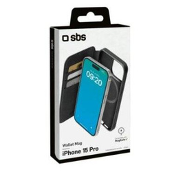 SBS Etui Portfel na iPhone 15 Pro, czarny