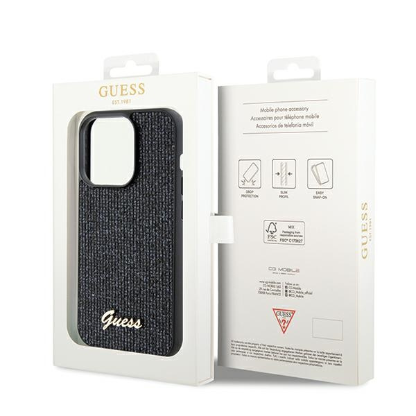 Guess GUHCP14LPMSDGSK iPhone 14 Pro 6.1"czarny/black hardcase Disco Metal Script