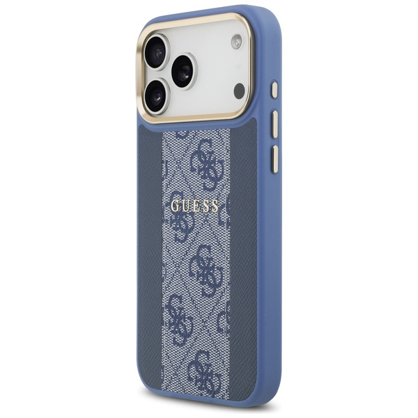 Etui Guess 4G Stripe MagSafe do iPhone   17 Pro Max niebieski