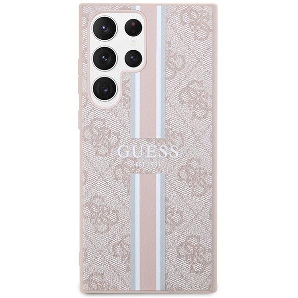 Guess GUHCS23LP4RPSP S23 Ultra S918różowy/pink hardcase 4G Printed Stripe