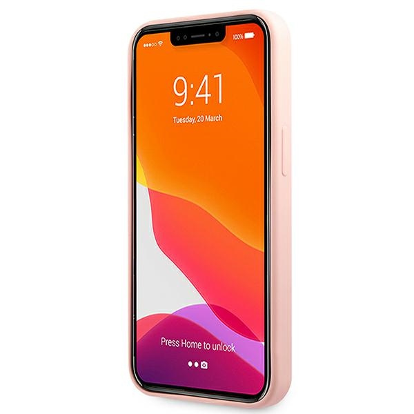 Guess GUHCP13XLS4GWPI iPhone 13 Pro Max 6,7" różowy/pink hard case Silicone 4G Logo
