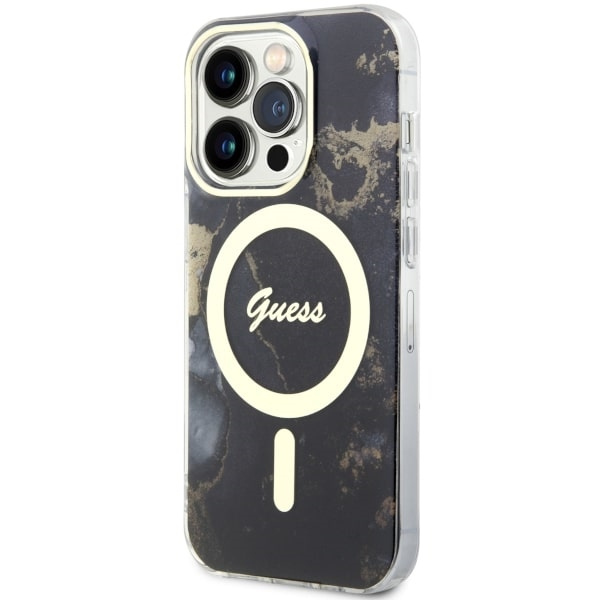 Guess GUHMP14XHTMRSK iPhone 14 Pro Max6.7" czarny/black hardcase Golden Marble MagSafe