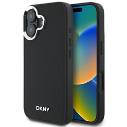 DKNY DKHMP16SPSCMCLK iPhone 16 6.1"czarny/black hardcase Plain Silver Logo MagSafe