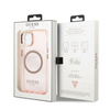 Guess GUHMP13MHTCMP iPhone 13 / 14 / 15 6.1" różowy/pink hard case Gold Outline Translucent MagSafe