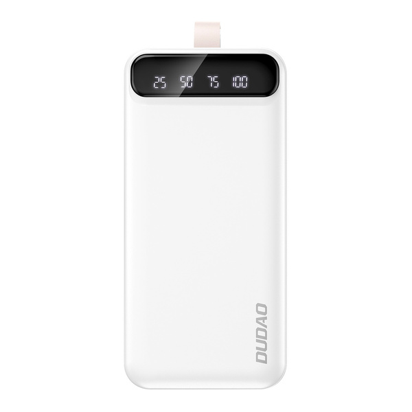 DUDAO POWERBANK 30000 MAH 3X USB WITH LED LAMP WHITE (K8S + WHITE)