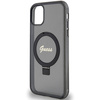 Guess GUHMN61HRSGSK iPhone 11 / Xr 6.1" czarny/black hardcase Ring Stand Script Glitter MagSafe
