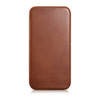 iCarer CE Oil Wax Premium Leather Folio Case iPhone 14 Plus magnetic flip case MagSafe brown (AKI14220707-BN)