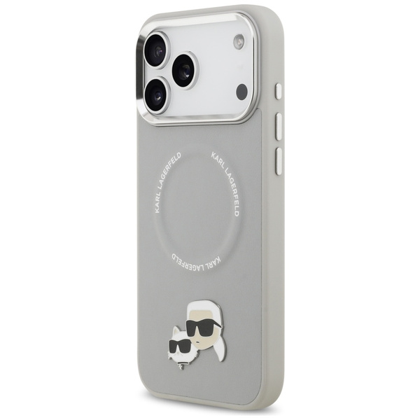 Etui Karl Lagerfeld Karl & Choupette     Pins MagSafe do iPhone 17 Pro Max szary