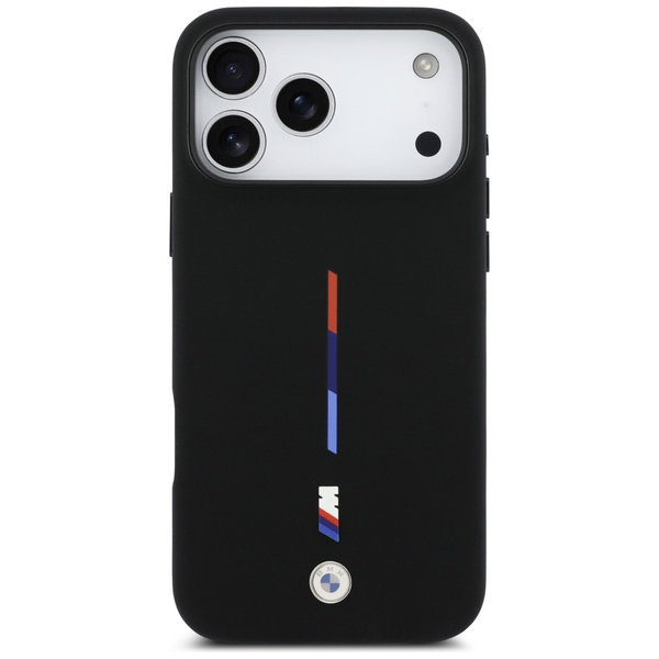 Etui BMW M Silicon Tricolor Line MagSafe do iPhone 17 Pro Max czarny