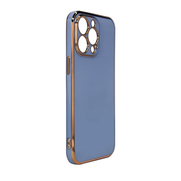 Lighting Color Case etui do iPhone 12 Pro żelowy pokrowiec ze złotą ramką szary