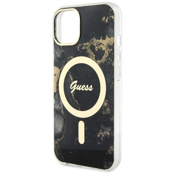 Guess GUHMP14SHTMRSK iPhone 14 / 15 / 136.1" czarny/black hardcase Golden Marble MagSafe
