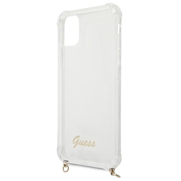 Guess GUHCN61KC4GSGO iPhone 11 6,1"/ Xr Transparent hardcase 4G Gold Chain