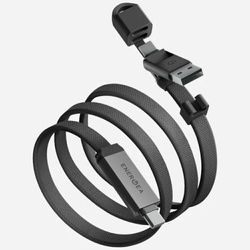 Kabel Energea Sheath Travel 2w1 USB-C do USB-C/USB-A 480Mbps 60W 1.2m gunmetal
