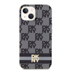DKNY DKHMP14SHCPTSK iPhone 14 / 15 / 136.1" czarny/black hardcase IML Checkered Mono Pattern & Printed Stripes MagSafe