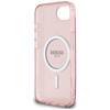 Etui Guess IML Glitter Circle MagSafe do iPhone 16e różowy