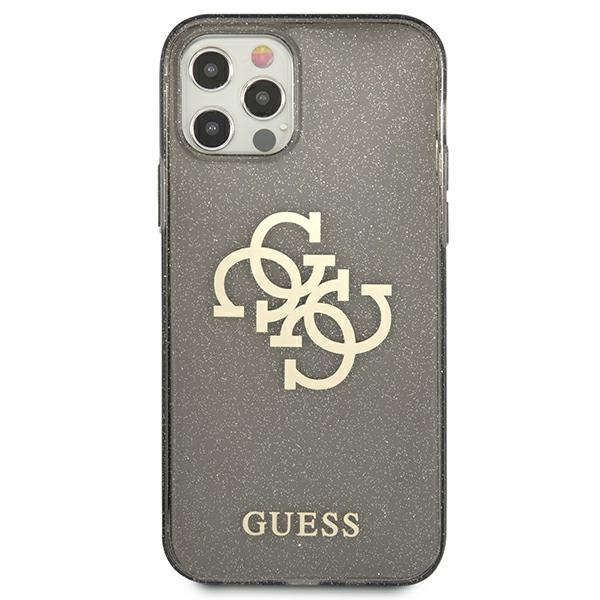 Guess GUHCP12LPCUGL4GBK iPhone 12 ProMax 6,7" czarny/black hard case Glitter 4G Big Logo